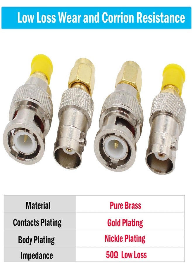 exgoofit SMA to BNC Kits Adapter Male Female 2 Set 8pcs RF Coax Coaxial Connector - Image 2